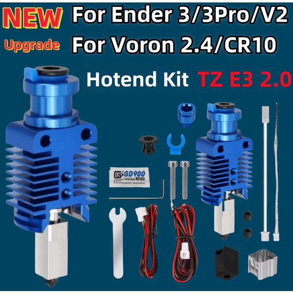 NEUES Upgrade TZ E3 2.0 Hotend Kit Hochgeschwindigkeits-Druckkopf für Ender 3/CR10/VORON 2.4 Hi-End-Extruder J-Kopf für Ender 3 V2 CR10
