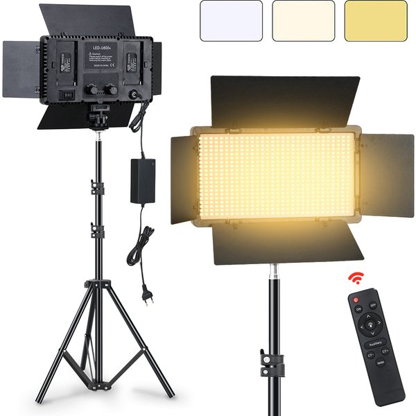 Panneau d'éclairage vidéo Led 600 avec télécommande, bicolore, 3200-5600K, éclairage de Studio Photo, lampe de remplissage