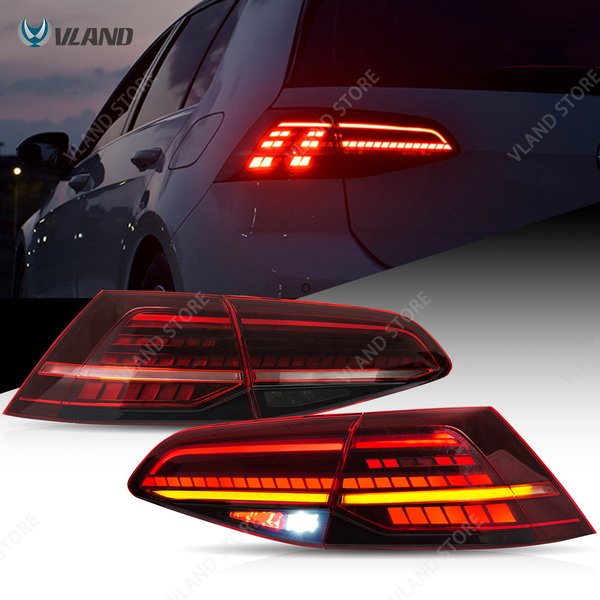 VLAND 2013-2021 Golf MK7 MK7.5 Hatchback E-Mark Approved LED Tail Lights Sequential Turn Signal Plug & Play Rear Lamps Set of 2