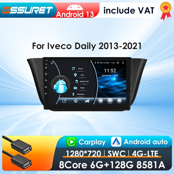 2Din CarPlay Android 13 Auto Radio Für Iveco Daily 2013-2021 auto audio Auto Multimedia Player GPS Navigation autoradio 4G-LET SWC