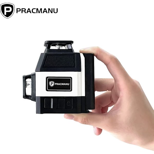 Pracmanu Mini-Laser-Wasserwaage, 12 Linien, 3D-Wasserwaage, selbstnivellierend, 360° ° Horizontale und vertikale kreuzgrüne Laserstrahllinien