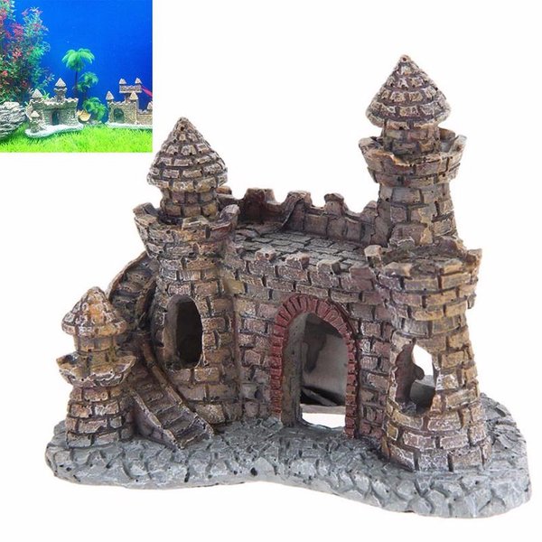 Harz Cartoon Schloss Aquarien Dekorationen Schloss Turm Ornamente Aquarium Aquarium Zubehör
