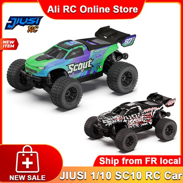 Neues JIUSI 1:10 SC10 RC-Auto 2.4G 4WD RTR 70km/h Bürstenloser Hochgeschwindigkeitsantrieb mit Gyro-Stabilisierung, Crash-Resistent, mit 3S-Akku, Schnellladung, RC-Truck-Spielzeug, unterstützt FPV