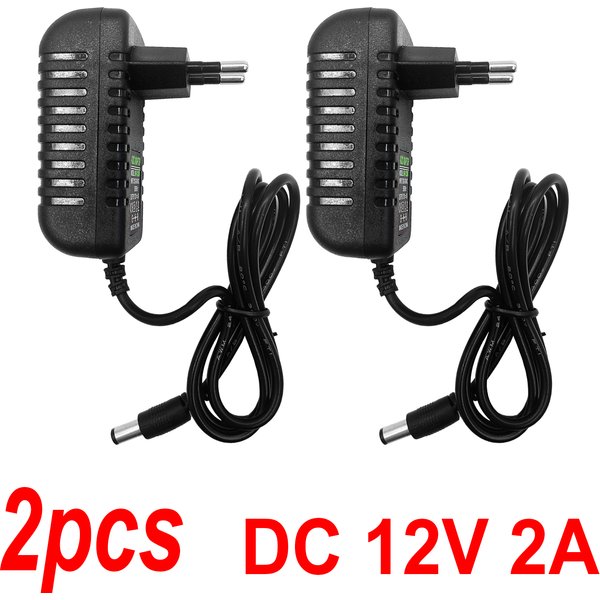 2 pièces adaptateur secteur AC 100-240V entrée DC 12V 2A sortie chargeur adaptateur universel convertisseur prise pour caméra DVR routeur LED