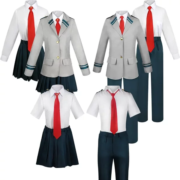 Costume de cosplay My Hero Academia Anime Midoriya Izuku, ensemble uniforme scolaire Todoroki Shoto, perruque, costume unisexe pour Halloween, jeu de rôle