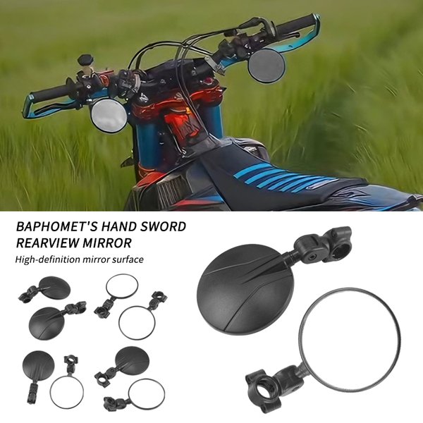 Motorrad Spiegel Lenker Rückspiegel Ende Seite Drehung Einstellbar für Fahrrad Reiten Radfahren Spiegel Universal