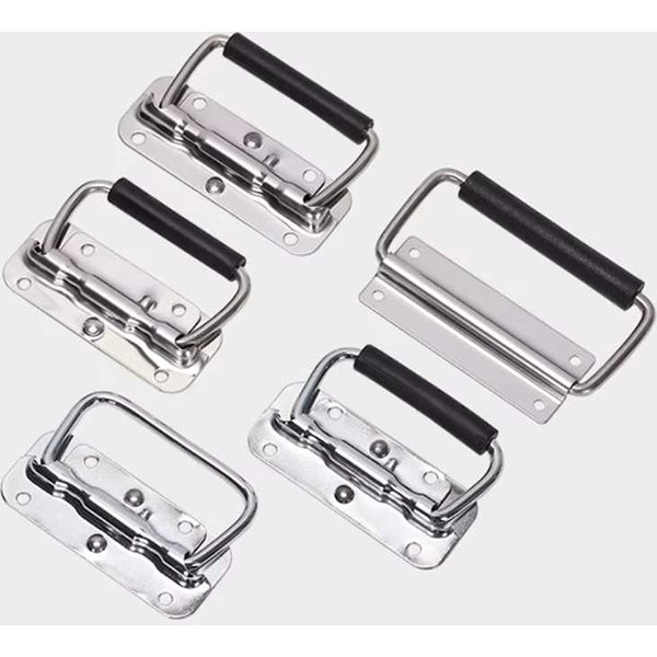 Stainless Steel Spring Handle for Aluminum Box Movable Folding Industrial Hardware Tool Prop Box Knobs