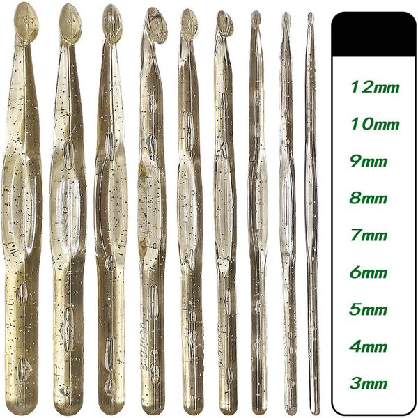 9 stücke Kunststoff Utility Häkeln 3-12mm Hand Nähen Werkzeug Weben Schals Handtasche Puppe Handwerk DIY Weben Prozess
