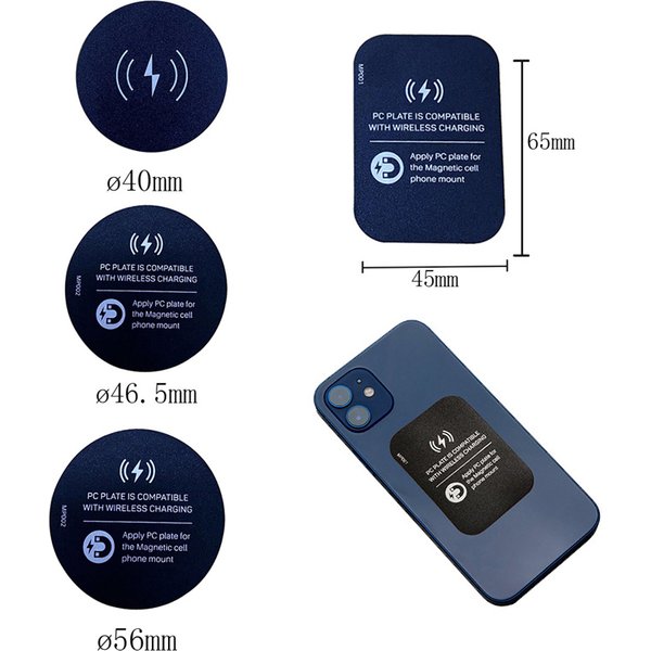 Feuilles de disque de plaque métallique pour chargeur sans fil, 2 pièces, plaque magnétique pour support de téléphone portable, feuille de support de téléphone sans fil pour voiture