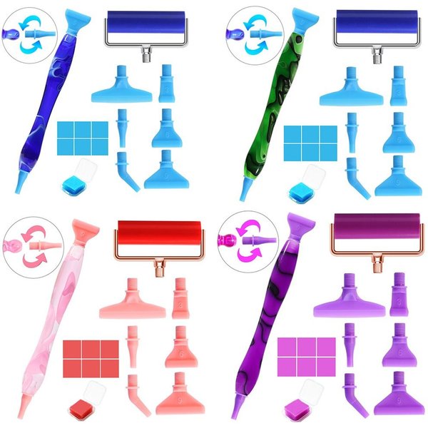 5D Resin Diamond Painting Pen Replacement Pen Heads Point Drill Pens with Glue Clay Roller DIY Art Crafts Diamond Painting