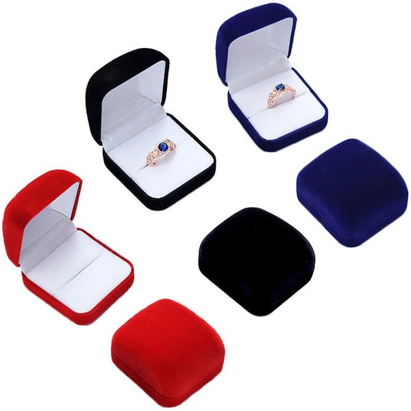 Flocked Cloth Earrings Ring Box Store Counter Jewelry Display Holder Wedding Proposal Ring Box Gift Packaging Box