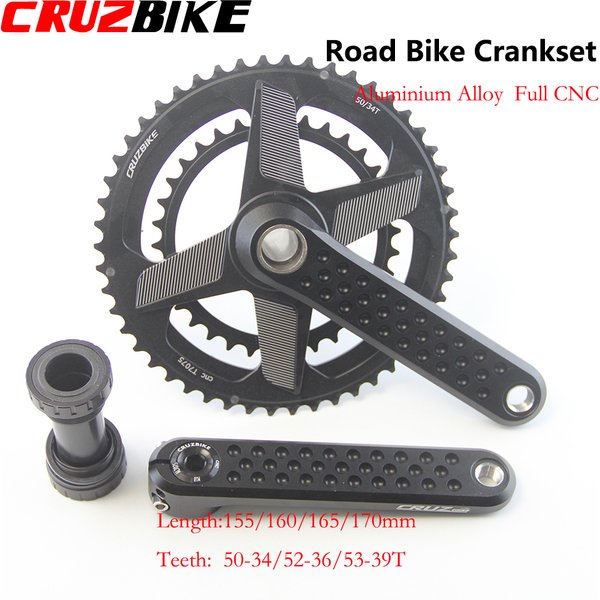 Pédalier de vélo de route CRUZbike 155/160/165/170 mm, double pignon 9/10/11/12 vitesses 46-30/48-32T avec boîtier de pédalier