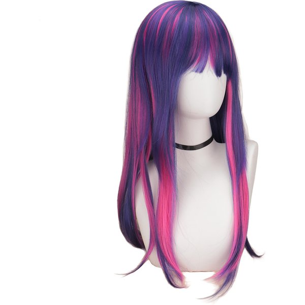 Oshi No Ko Hoshino Ai Cosplay perruque longue violet Rose Cosplay Anime queue de cheval résistant à la chaleur synthétique Cosplay perruques