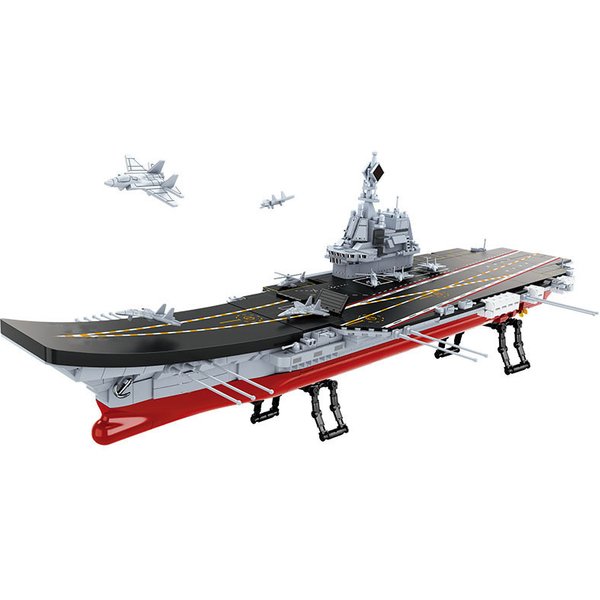 Chinesische Militär-Marine Shandong 002 Flugzeugträger Klemmbausteine Set 1514 Teile Militärisches Kriegsschiff Bausteine Modellbausatz DIY Montage Spielzeug für Erwachsene Ideales Geburtstags