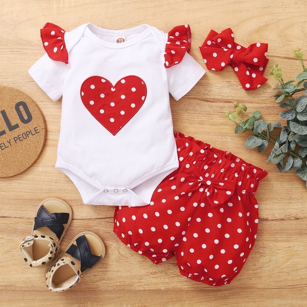 0-18 Monate Neugeborenes Baby Mädchen Niedlich Polka Dot Sommer Outfit Set Kurzarm Body + Hosen + Stirnband Kleinkind Mädchen Kleidung