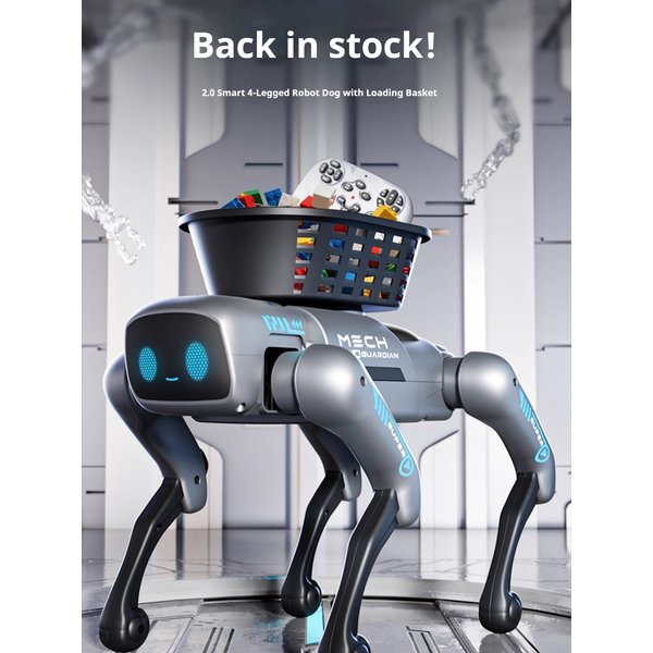 Inteligentny robot-psyk z funkcją AI, zdalnie sterowany, programowalny, z koszykiem do załadunku, zabawka dla chłopców, prezent na urodziny i święta, 2026.