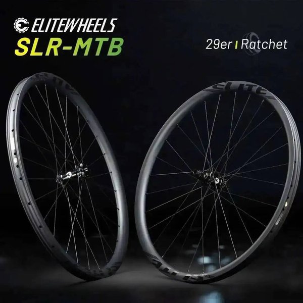 ELITEWHEELS 29er Ultralekki Zestaw Kół Karbonowych XC MTB z Systemem Ratchet M14, Piasta 36T, Pasuje do 7 Typów Obręczy, Koła do Rowerów All Mountain