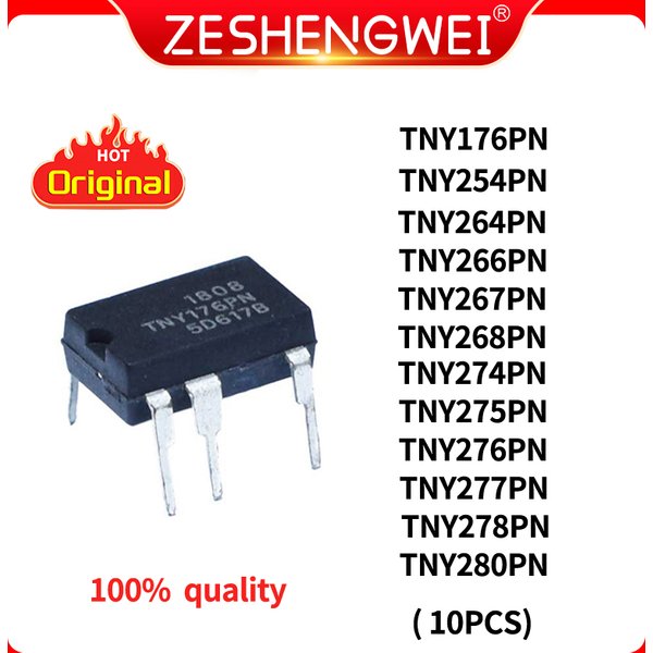 TNY176PN TNY264PN TNY266PN TNY268PN TNY274PN TNY275PN TNY276PN TNY277PN TNY278PN TNY280PN TNY267PN TNY254PN DIP-7 DIP, 10 pièces