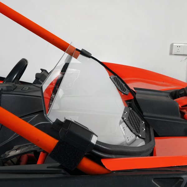 NICECNC Für Can Am Maverick X3 XRS XDS Turbo R Max 5mm hartbeschichtetes Polycarbonat UTV Halbwindschutzscheibe UV-beständig Belüftetes Komplettset Stoßfeste Frontscheibe Offroad-Zubehör