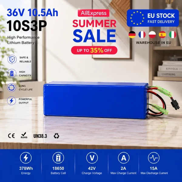 36V 18650 Lithium-Ionen-Elektrofahrrad-Akku 10S3P für Fiido D1 D2 D2S D4S Ersatz