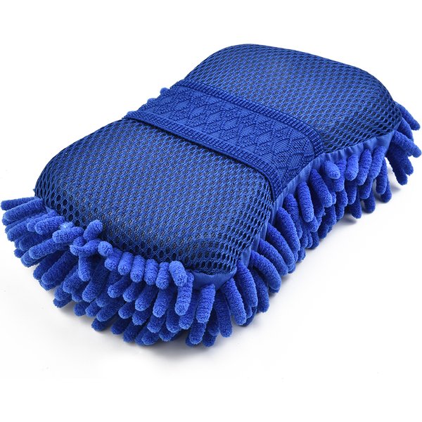 1 Pc Blue Microfiber Chenille Car Wash Sponge Care Washing Brush Pad Cleaning Tool Auto Washing Towel Gloves Styling Accessories