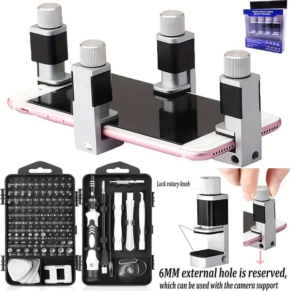 Pinces de réparation de téléphone, pinces d'écran, outils de fixation, jeu de tournevis de précision 117 en 1, Kit d'outils de réparation électronique pour