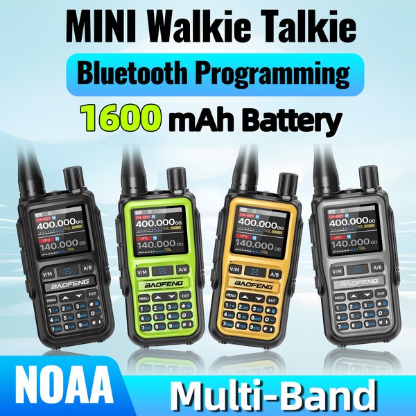 Baofeng UV 5R Mini Walkie Talkie Bluetooth Programming Frequency Dual PTT Band Type-C AM/FM Ham 2 Way Radio For Hiking Hunting