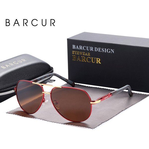 BARCUR-Lunettes de soleil avec revêtement polarisé pour homme et femme, accessoire de conduite classique et vintage