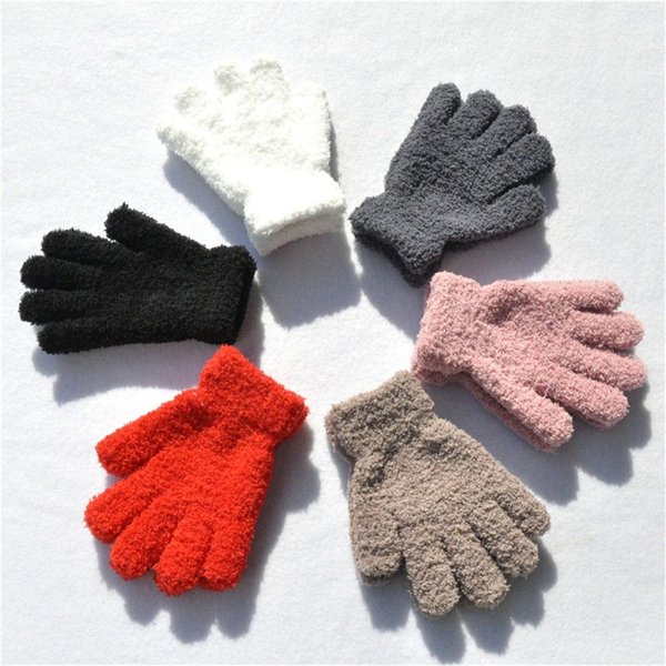 Gants d'hiver en peluche de corail pour enfants de 0 à 11 ans, doigts complets, doux et chauds, couleurs acidulées, mitaines pour garçons et filles, offre spéciale