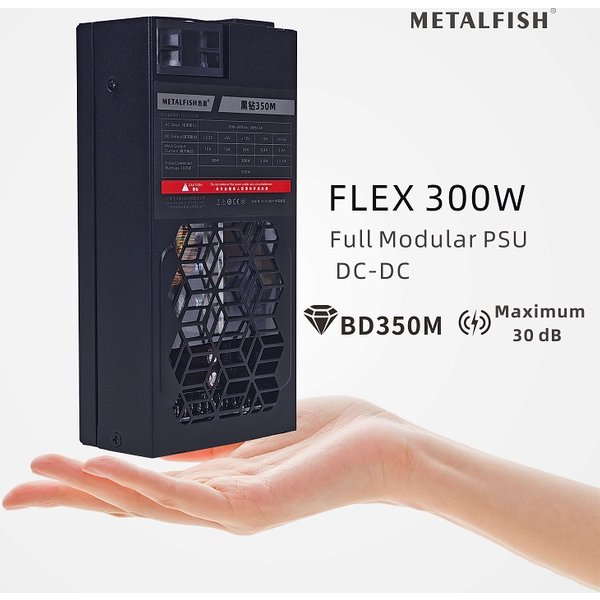 METALFISH Flex 300W alimentation modulaire complète Flex-ATX 1U PSU pour ITX Mini PC POS NAS GPU Dock 220-240V