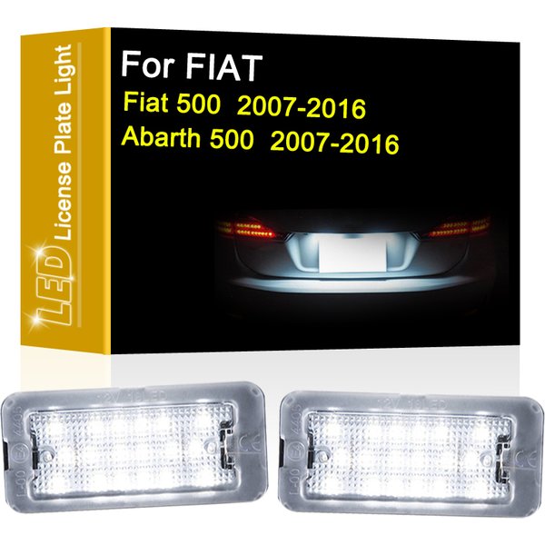 12V LED Number Plate Lamp For Fiat 500 Abarth 500 2007 2008 2009 2010 2011 2012 13 14 15 2016 White License Plate Light Assembly