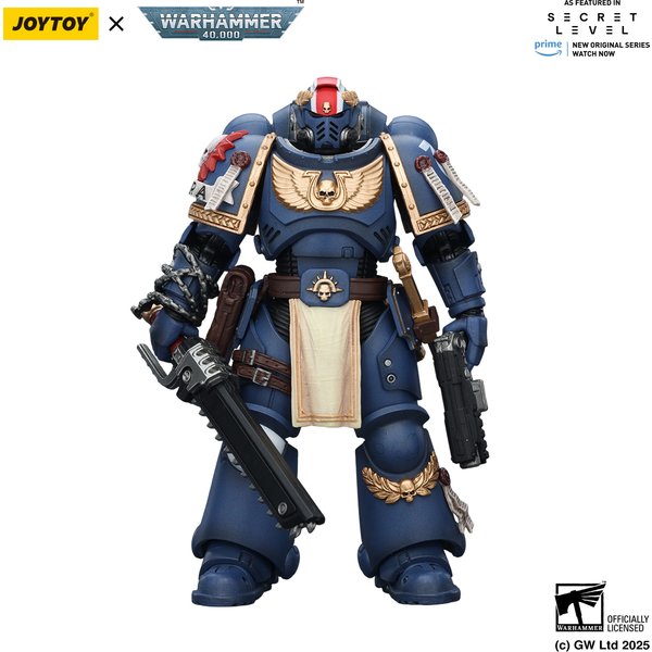 JOYTOY Warhammer 40K 1/18 Actionfigur Ultramarines Titus mit Siegeskränzen Anime-Figuren Spielzeugmodell
