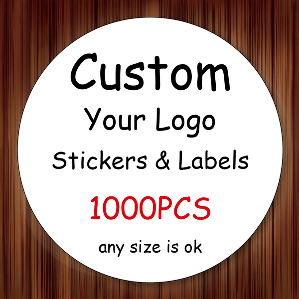 1000 Stück individuelle Aufkleber mit Logo. Personalisieren Sie Verpackungsetiketten. Personalisieren Sie Ihren eigenen Unternehmensaufkleber