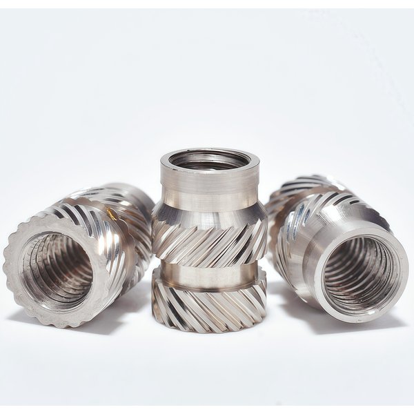 5-50 Stück 304 Edelstahl Wärmeeinsatzmutter M2,5 M3 M4 M5 M6 M8 M10 Hot Melt Spritzguss Gewindeeinsatzmutter 3D-Drucker