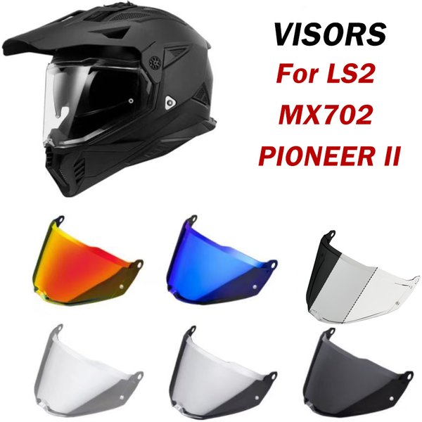 MX702 Helmvisierlinse für LS2 MX702 PIONEER II Motorradhelm, photochromatischer Sichtschutz, Ersatz-Zubehör, Anti-Beschlag-Aufkleber
