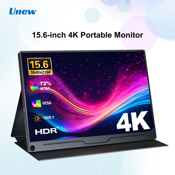 Unew Premium 15,6 Zoll tragbarer Gaming-Monitor 3840x2160 ultradünner 4K IPS-Bildschirm für PC Laptop externes Display mit Unterstützung für Xbox.