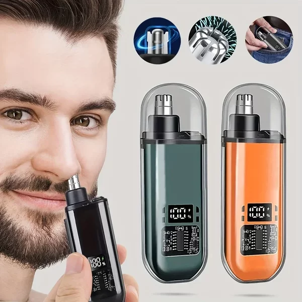 Tondeuse à cheveux pour nez et oreilles pour hommes, rechargeable par USB C, portable, charge rapide, kit de toilettage compact
