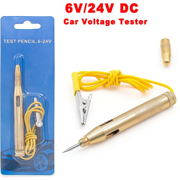 Lampe de test d'éclairage de voiture 6V 12V 24V, testeur de tension cc, Circuit en cuivre, stylo de Test automatique, détecteur de sonde, système d'éclairage, lampe de sonde de Test