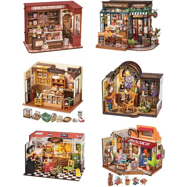 Robotime Rolife Beckas Backhaus 3D-Puzzle DIY Miniatur-Puppenhaus-Set, tolles Geschenk für Kinder DG161