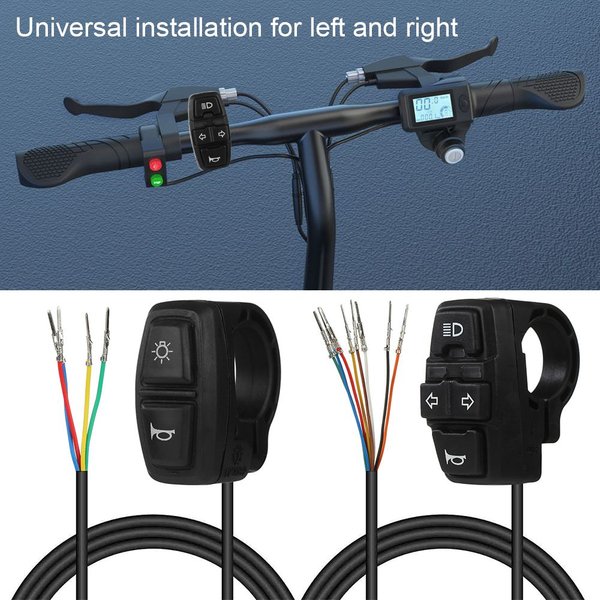 Interrupteur d'éclairage pour vélo électrique, Scooter, DK226, lampe et klaxon, DK336, pour bouton de moto, peut contrôler la clignotant