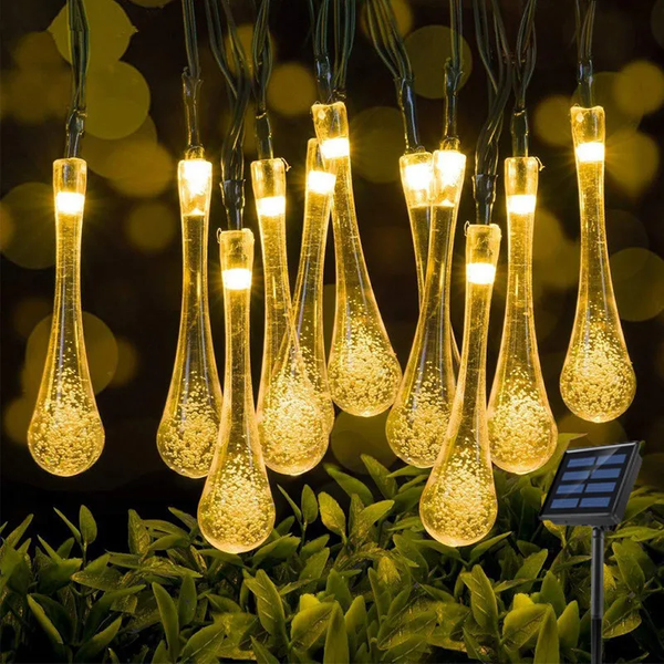 LED gouttelettes solaires lumières chaîne extérieure étanche jardin pelouse chemins clôture fête de mariage vacances Decora lumière à énergie solaire