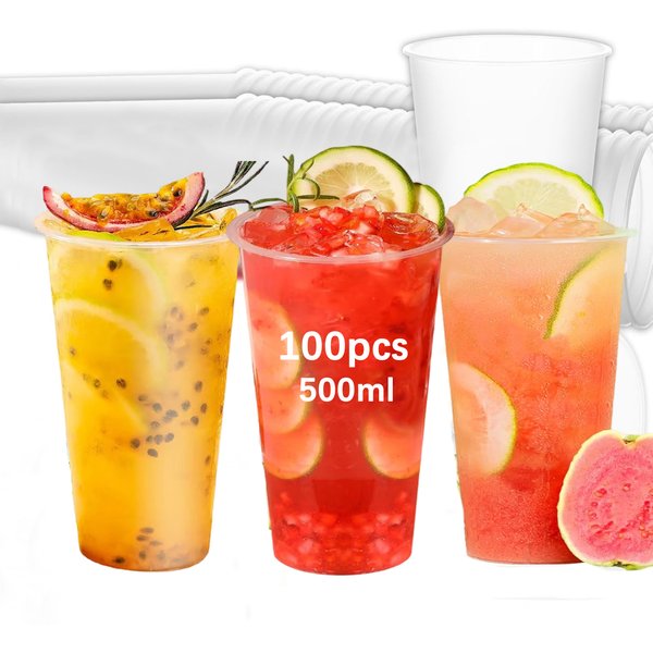 SAEIV 100x Gobelets de 500ml - Idéal pour les mariages, anniversaires, pique-niques et toutes les occasions | Sans BPA, -20 ° C à 100 ° C