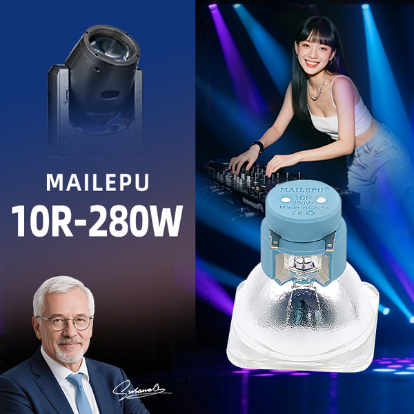 Lampe à décharge Mailepu Sirius HRI 280W 7800K, ampoule HRI 280W 10R pour éclairage de scène, projecteur hybride Wash Zoom Beam avec ballast R10