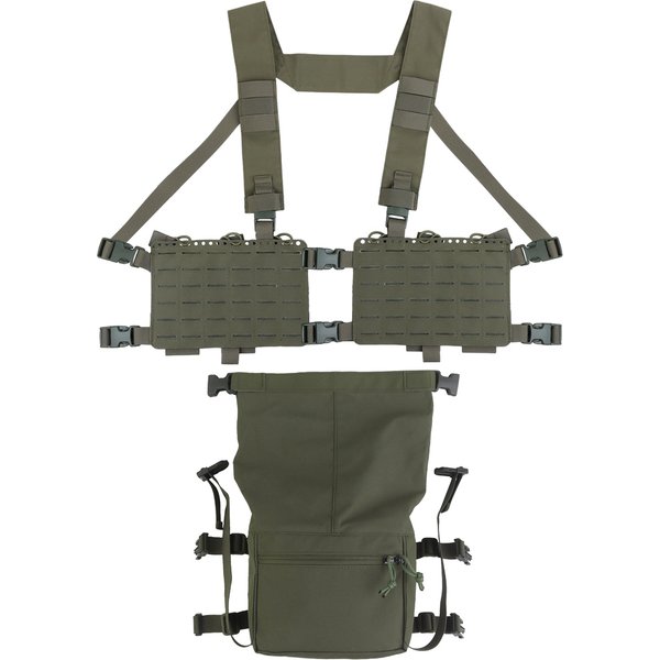 Taktyczna kamizelka taktyczna Tactical 34 Alpha Chest Rig SS Style MOLLE System Hunting Chest Vest Carrier (LBV) z rozszerzonym plecakiem i torbą narzędziową Alpha Kit.