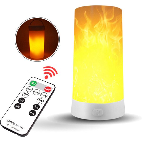Lampe à flamme LED Rechargeable par USB, effet de flamme simulée, lumière d'ambiance de feu réaliste, décoration intérieure, 4 Modes d'éclairage