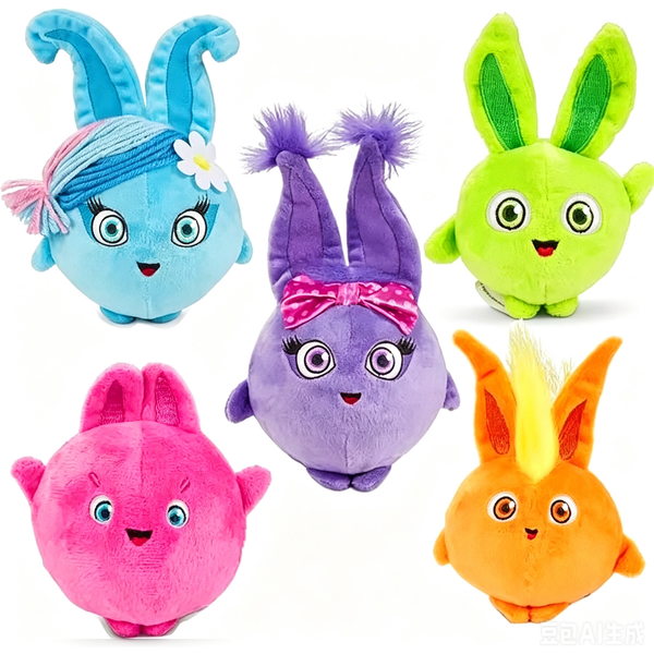5 pièces/lot mignon lapins ensoleillés jouets en peluche dessin animé lapin solaire poupée en peluche animaux en peluche enfants pour bébé filles enfants cadeaux d'anniversaire