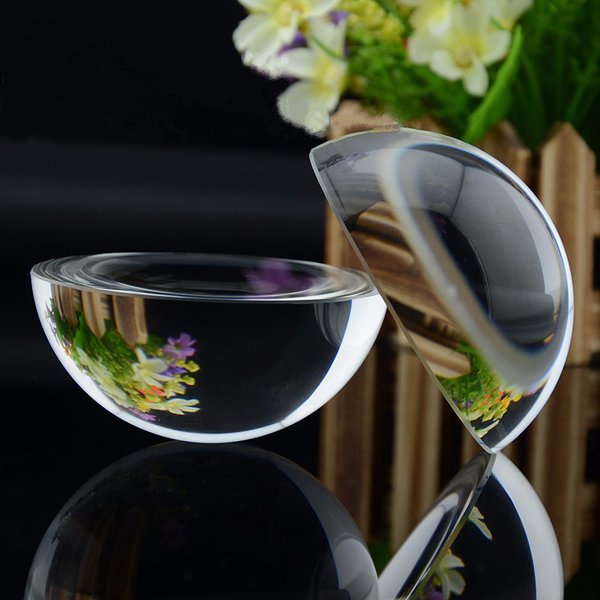 Demi-boule en cristal pour photographie, presse-papier en verre Transparent, artisanat, ornements Feng Shui pour la décoration de la maison, accessoires de table