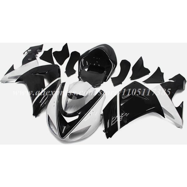 Kit de carénage complet de moto ABS adapté à Kawasaki ZX-10R 2006 2007 06 07, ensemble de carrosserie personnalisé noir blanc, 4 cadeaux, nouveau