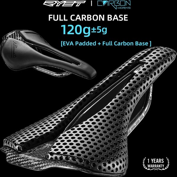 RYET 3D Imprimé Selle De Bicyclette Ultra Léger 120g Selle De Carbone 250x140mm Sièges pour VTT Gravel Route Vélo Siège Pièces