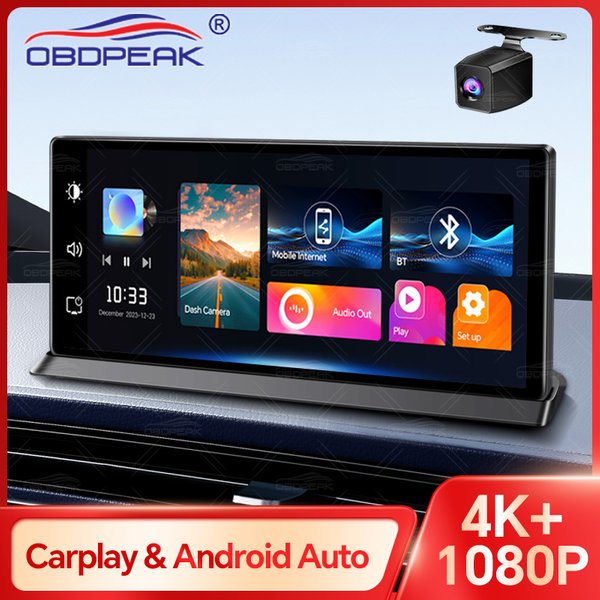 K2 Pro 11.3 "Car DVR 4K Camera Wireless Carplay Android auto Ai Screen Dash Cam Dual Len Video Recorder GPS Navigation Dashboard